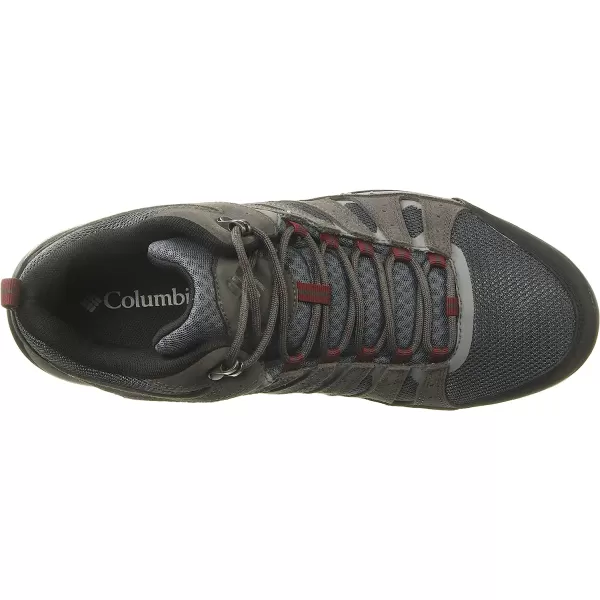 imageColumbia Mens Redmond V2 Mid Waterproof Hiking ShoeGraphiteRed Jasper