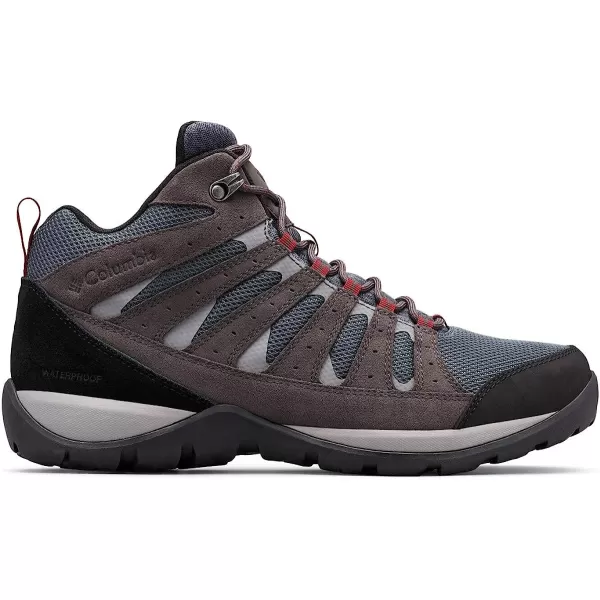 imageColumbia Mens Redmond V2 Mid Waterproof Hiking ShoeGraphiteRed Jasper