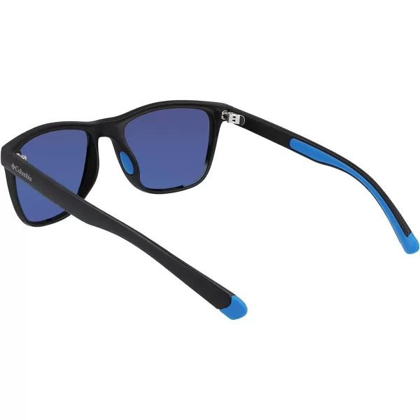 imageColumbia Mens River Chill Square SunglassesMatte Black amp BlueBlue Mirror Lens