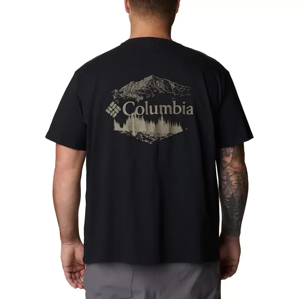 imageColumbia Mens Rockaway River Back Graphic Short Sleeve TeeBlackHex Natured Graphic