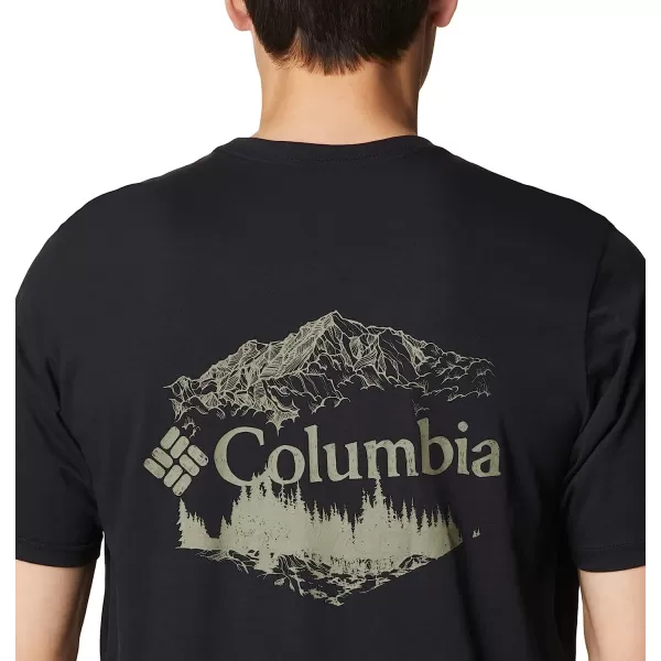 imageColumbia Mens Rockaway River Back Graphic Short Sleeve TeeBlackHex Natured Graphic
