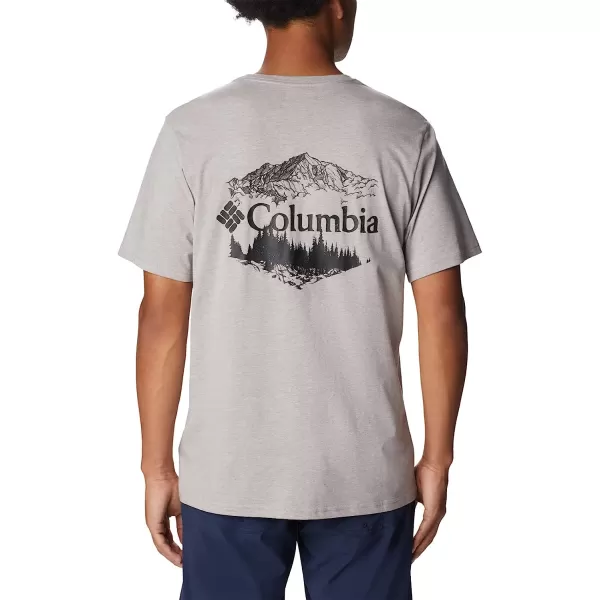 imageColumbia Mens Rockaway River Back Graphic Short Sleeve TeeColumbia Grey HeatherHex Natured Graphic