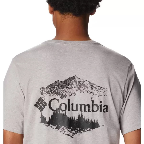 imageColumbia Mens Rockaway River Back Graphic Short Sleeve TeeColumbia Grey HeatherHex Natured Graphic