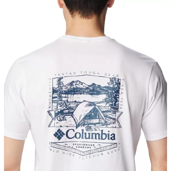 imageColumbia Mens Rockaway River Back Graphic Short Sleeve TeeWhiteLakeside Badge Graphic