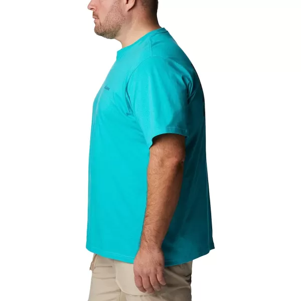 imageColumbia Mens Rockaway River Country Short Sleeve TeeBright AquaTreestriped Flag Graphic