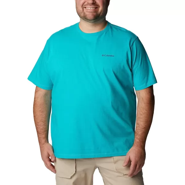 imageColumbia Mens Rockaway River Country Short Sleeve TeeBright AquaTreestriped Flag Graphic
