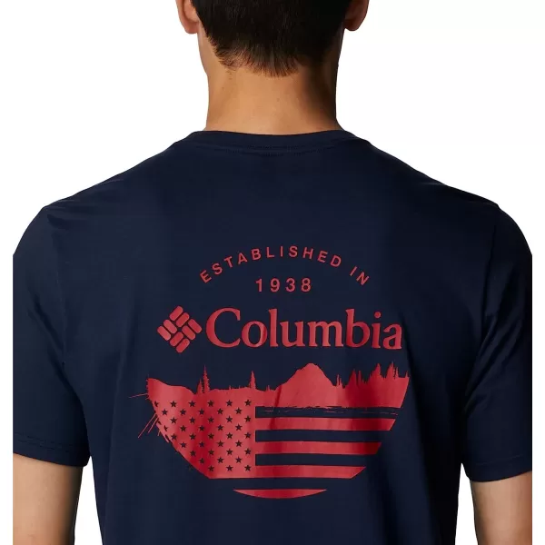 imageColumbia Mens Rockaway River Country Short Sleeve TeeCollegiate NavyFun With Flags Graphic