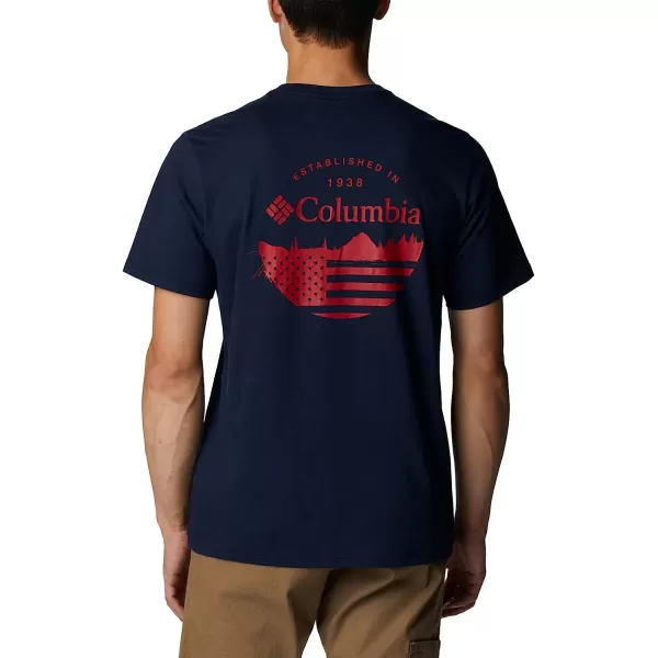 imageColumbia Mens Rockaway River Country Short Sleeve TeeCollegiate NavyFun With Flags Graphic
