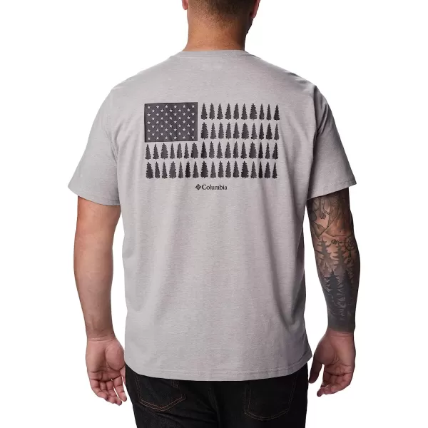 imageColumbia Mens Rockaway River Country Short Sleeve TeeColumbia Grey HeatherTreestriped Flag Grx