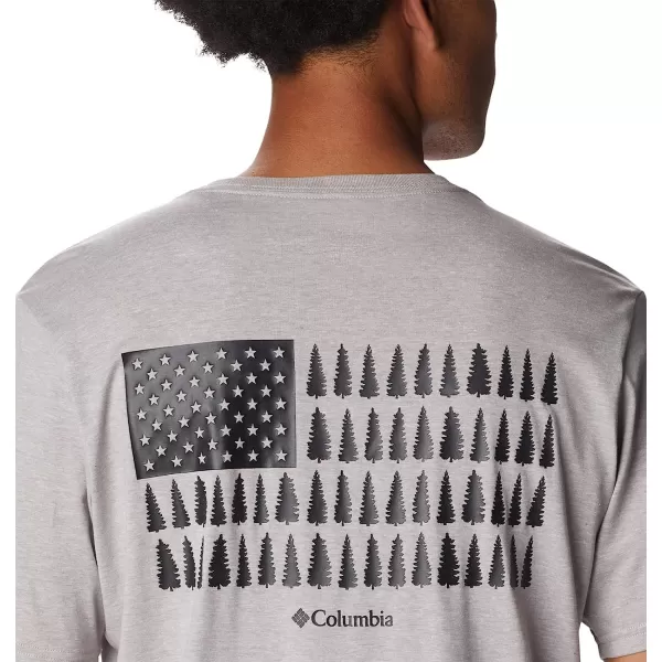 imageColumbia Mens Rockaway River Country Short Sleeve TeeColumbia Grey HeatherTreestriped Flag Grx