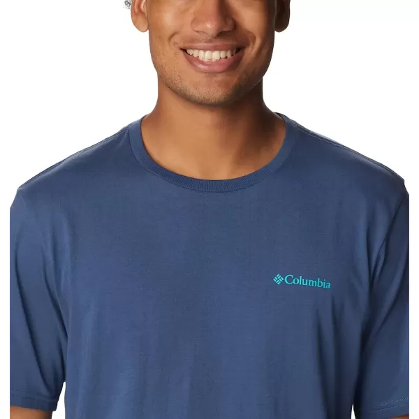 imageColumbia Mens Rockaway River Country Short Sleeve TeeDark MountainFun With Flags Graphic