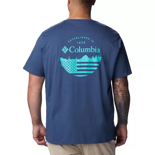 imageColumbia Mens Rockaway River Country Short Sleeve TeeDark MountainFun With Flags Graphic