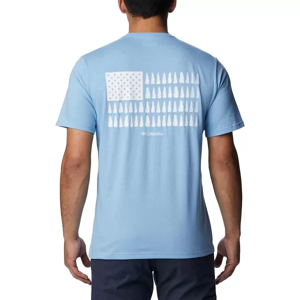 imageColumbia Mens Rockaway River Country Short Sleeve TeeJet StreamTreestriped Flag Graphic