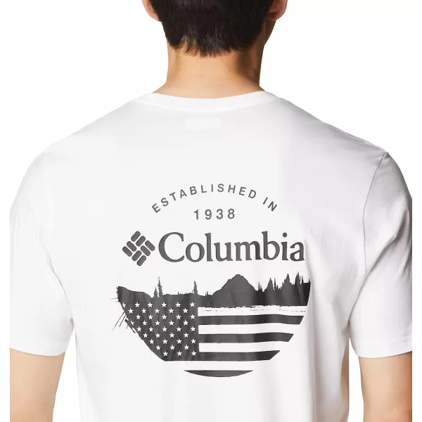 imageColumbia Mens Rockaway River Country Short Sleeve TeeWhiteFun With Flags Graphic