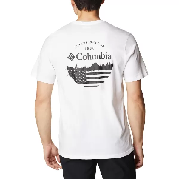 imageColumbia Mens Rockaway River Country Short Sleeve TeeWhiteFun With Flags Graphic