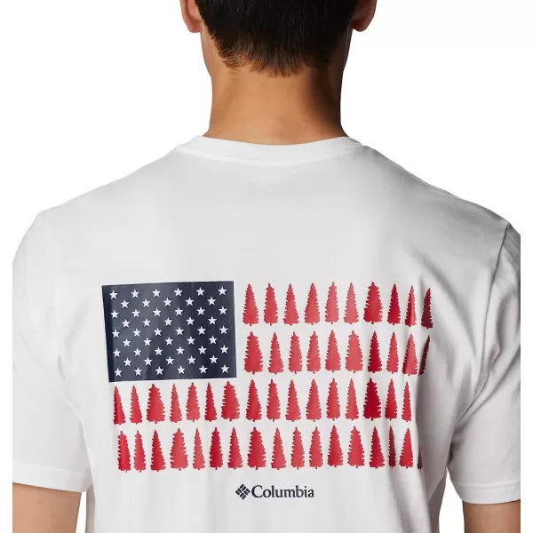 imageColumbia Mens Rockaway River Country Short Sleeve TeeWhiteTreestriped Flag Graphic