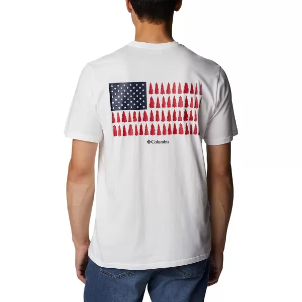 imageColumbia Mens Rockaway River Country Short Sleeve TeeWhiteTreestriped Flag Graphic