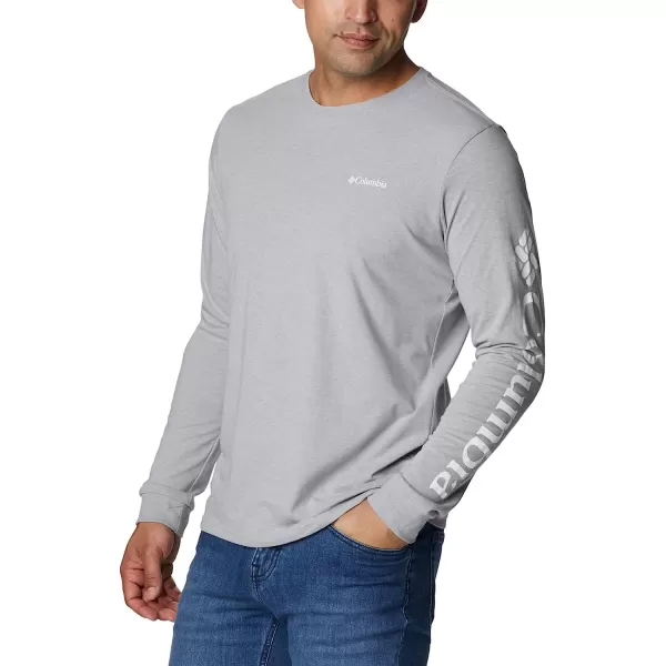 imageColumbia Mens Rockaway River Graphic Long Sleeve TeeColumbia Grey HeatherWhite Logo
