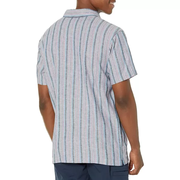 imageColumbia Mens Sage Springs Linen Short SleeveCollegiate Navy Strolling Stripe
