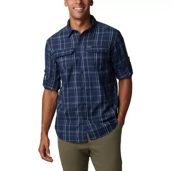 imageColumbia Mens Silver Ridge 20 Plaid Long Sleeve ShirtCollegiate Navy Grid Lines