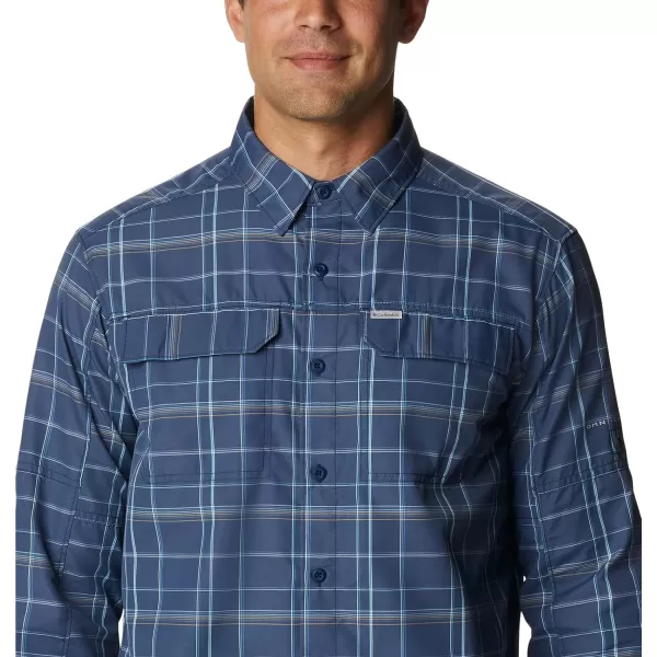 imageColumbia Mens Silver Ridge 20 Plaid Long Sleeve ShirtCollegiate Navy Grid Plaid