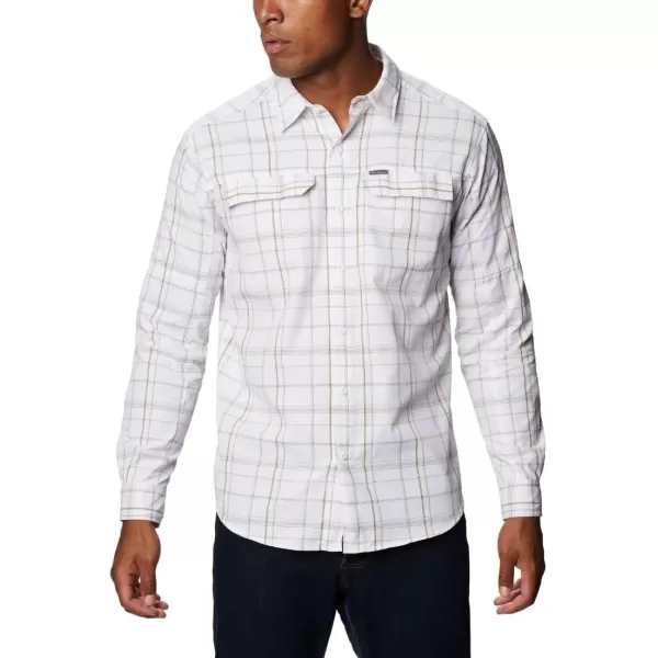 imageColumbia Mens Silver Ridge 20 Plaid Long Sleeve ShirtWhite Grid Lines