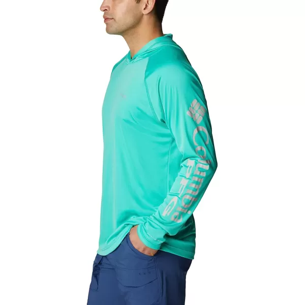 imageColumbia Mens Standard Terminal Tackle HoodieElectric TurquoiseCool Grey Logo