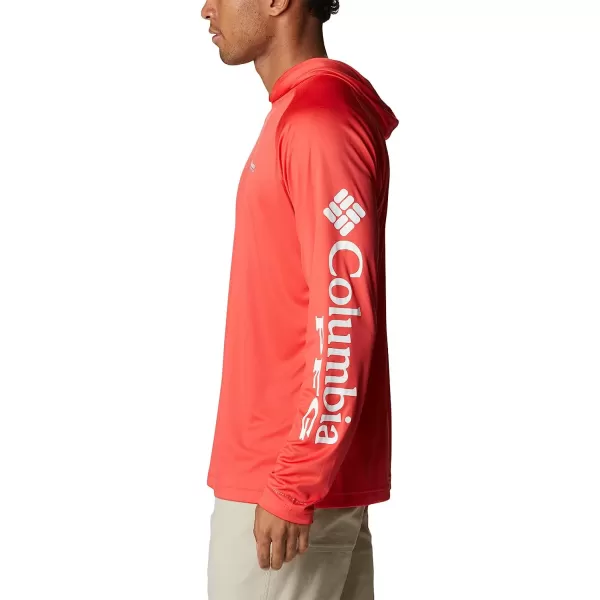 imageColumbia Mens Standard Terminal Tackle HoodieRed HibiscusWhite Logo