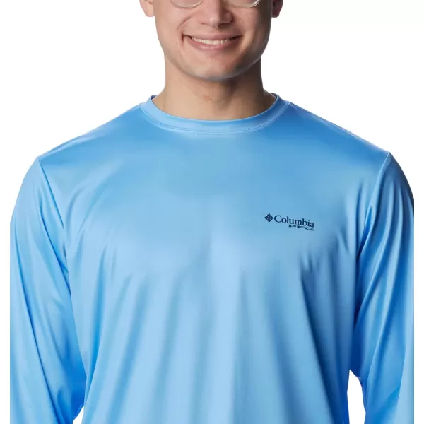imageColumbia Mens Standard Terminal Tackle PFG Hooks Fill Long SleeveAgate BlueCollegiate Navy Ripples