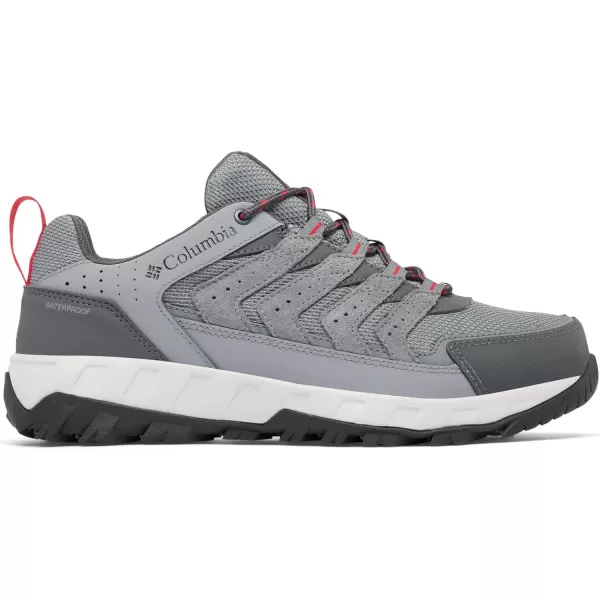 imageColumbia Mens Strata Trail Low Waterproof Hiking ShoeTitanium Grey SteelMountain Red
