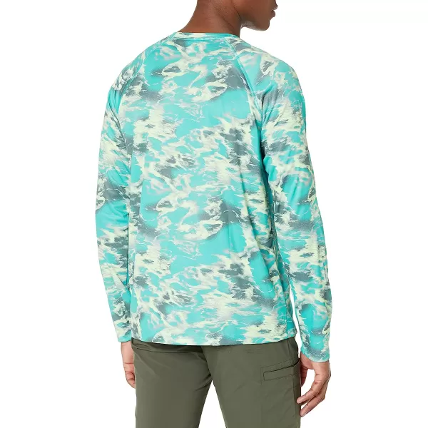 imageColumbia Mens Summerdry Printed Long SleeveBright Aqua Natureal Waves