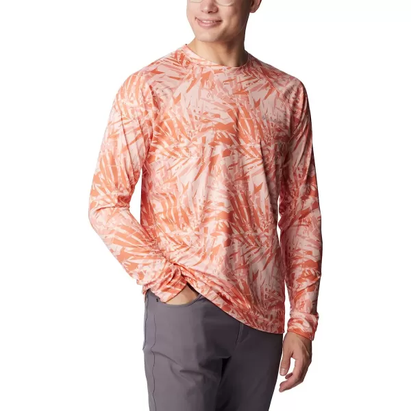 imageColumbia Mens Summerdry Printed Long SleeveDesert Orange Dye Palms Tonal