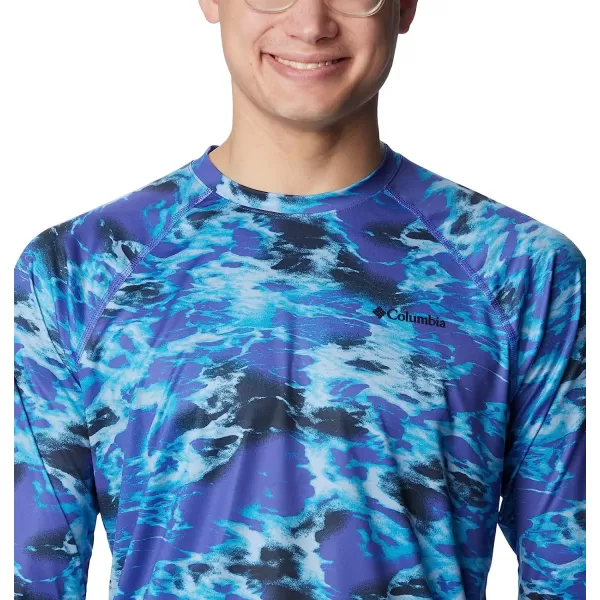 imageColumbia Mens Summerdry Printed Long SleevePurple Lotus Natureal Waves