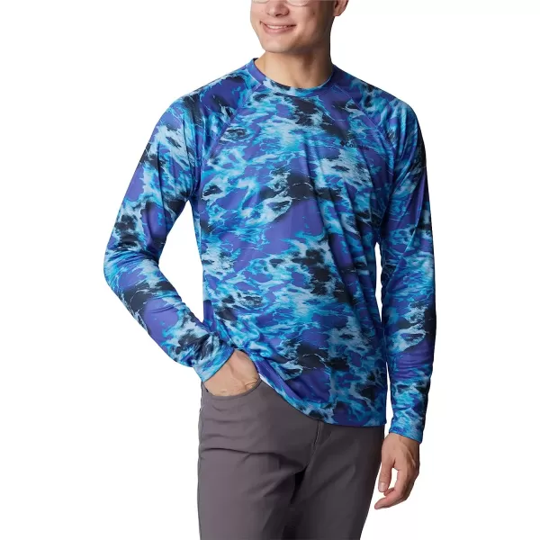 imageColumbia Mens Summerdry Printed Long SleevePurple Lotus Natureal Waves