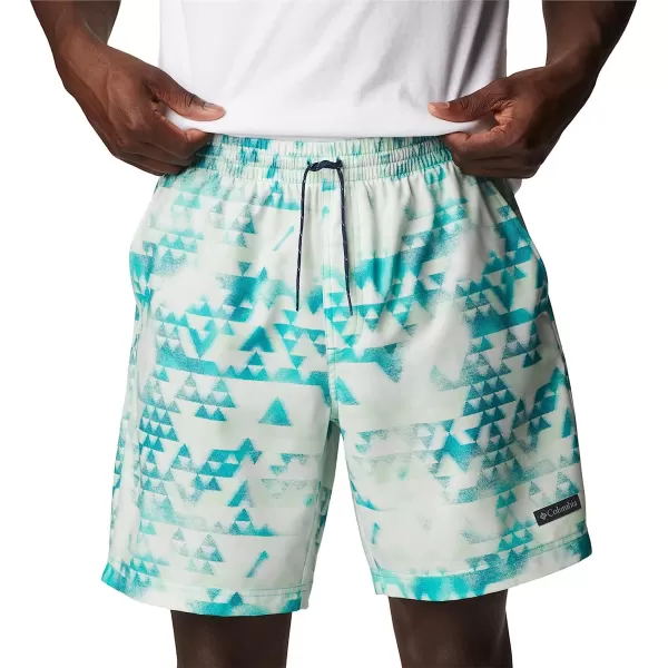 imageColumbia Mens Summertide Stretch Printed ShortBright Aqua Distant Peaks