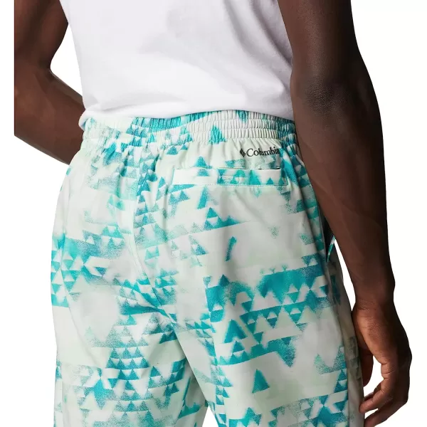 imageColumbia Mens Summertide Stretch Printed ShortBright Aqua Distant Peaks