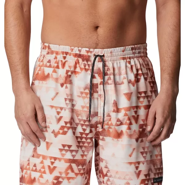 imageColumbia Mens Summertide Stretch Printed ShortDesert Orange Distant Peaks