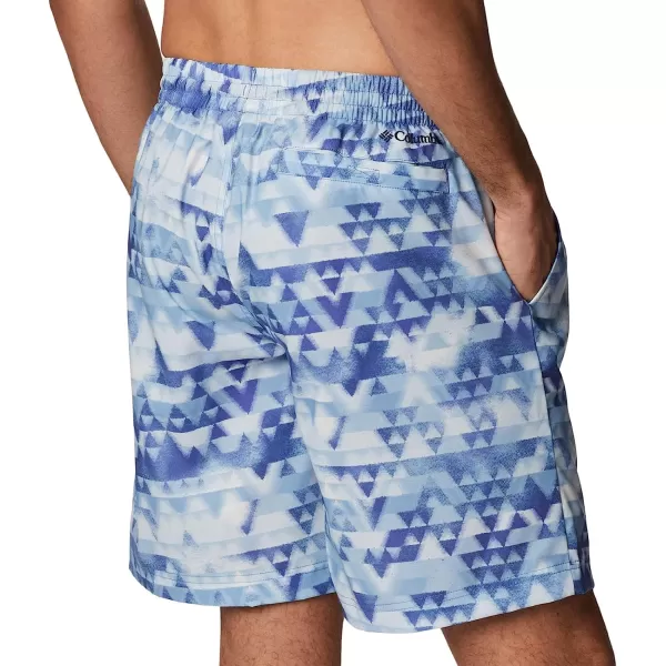 imageColumbia Mens Summertide Stretch Printed ShortPurple Lotus Distant Peaks