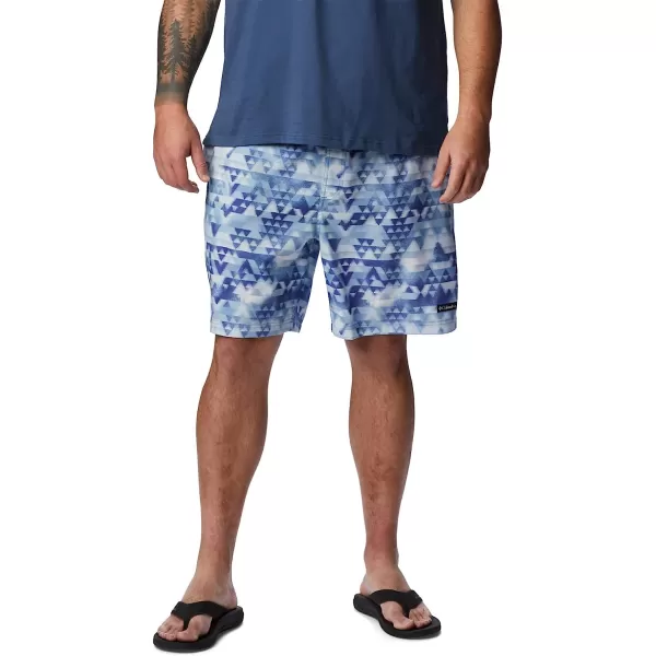 imageColumbia Mens Summertide Stretch Printed ShortPurple Lotus Distant Peaks