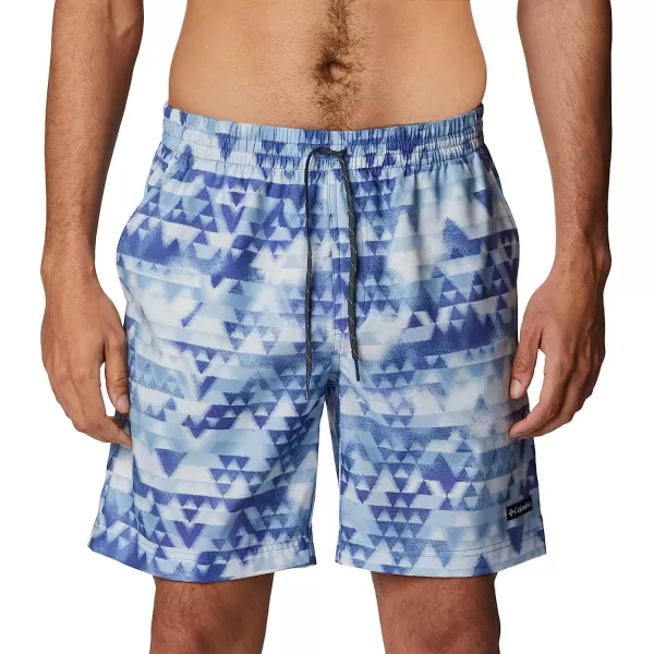 imageColumbia Mens Summertide Stretch Printed ShortPurple Lotus Distant Peaks