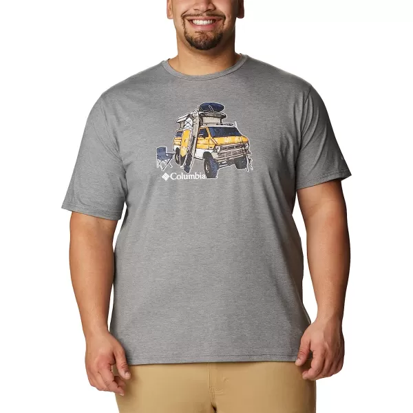 imageColumbia Mens Sun Trek Short Sleeve Graphic TeeCity Grey HeatherH2o Fanatic Graphic