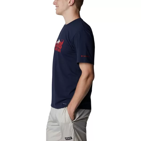 imageColumbia Mens Sun Trek Short Sleeve Graphic TeeCollegiate NavyAll for Outdoors Graphi