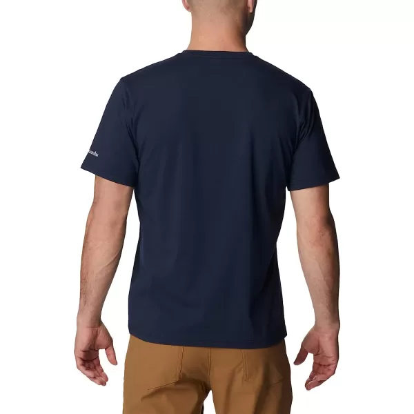 imageColumbia Mens Sun Trek Short Sleeve Graphic TeeCollegiate NavyPalmed Hex Graphic