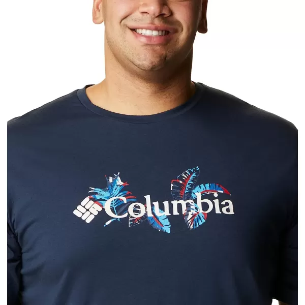 imageColumbia Mens Sun Trek Short Sleeve Graphic TeeCollegiate NavyTropical Graphic