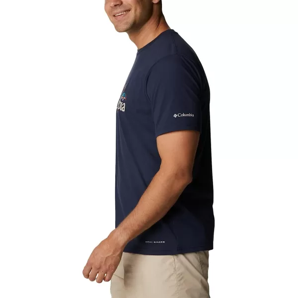 imageColumbia Mens Sun Trek Short Sleeve Graphic TeeCollegiate NavyTropical Graphic