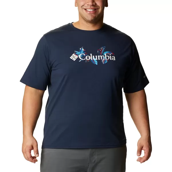 imageColumbia Mens Sun Trek Short Sleeve Graphic TeeCollegiate NavyTropical Graphic