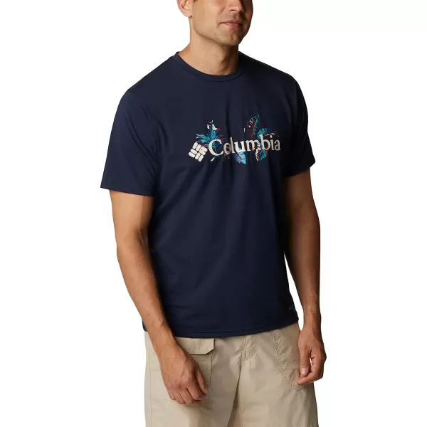 imageColumbia Mens Sun Trek Short Sleeve Graphic TeeCollegiate NavyTropical Graphic