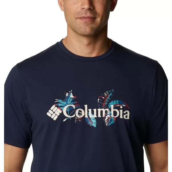 imageColumbia Mens Sun Trek Short Sleeve Graphic TeeCollegiate NavyTropical Graphic