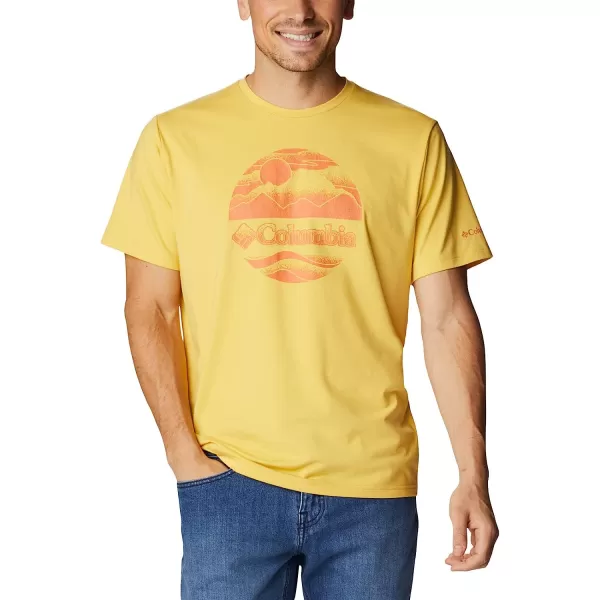 imageColumbia Mens Sun Trek Short Sleeve Graphic TeeGolden NuggetStippled Scene Graphic