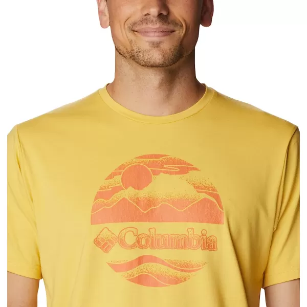 imageColumbia Mens Sun Trek Short Sleeve Graphic TeeGolden NuggetStippled Scene Graphic